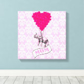 Toile Maman, éléphant et ballons (Insitu (Plancher de Bois))