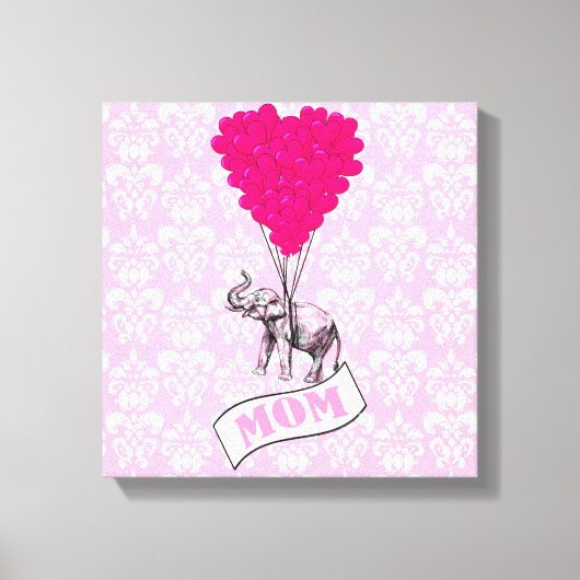 Toile Maman, éléphant et ballons (Recto)