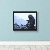 Toile Maman et bébé singe (Insitu (Plancher de Bois))