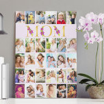 Toile Maman Lettres d'or 30 Vertical Photo Collage Lilac<br><div class="desc">Un magnifique cadeau photo pour votre maman. Le design est composé de lettres florales pour "maman", imprimées en or et décorées de fleurs de lys violets. Le modèle photo est configuré pour ajouter 30 de vos photos préférées, toutes affichées au format portrait vertical. Ce collage photo de style grille est...</div>