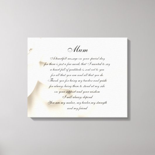 Toile Maman / Maman poème (Recto)