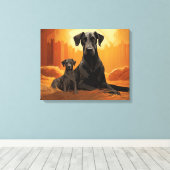 Toile "Maman & Pup Great Dane" (Insitu (Plancher de Bois))