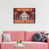 Toile Man Cave Funny Garage Mahal Tools | Nom personnali (Insitu(Salon))
