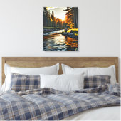 Toile *~* Man Fishing Art Stream Nature AP49 (Insitu(Chambre))