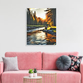 Toile *~* Man Fishing Art Stream Nature AP49 (Insitu(Salon))