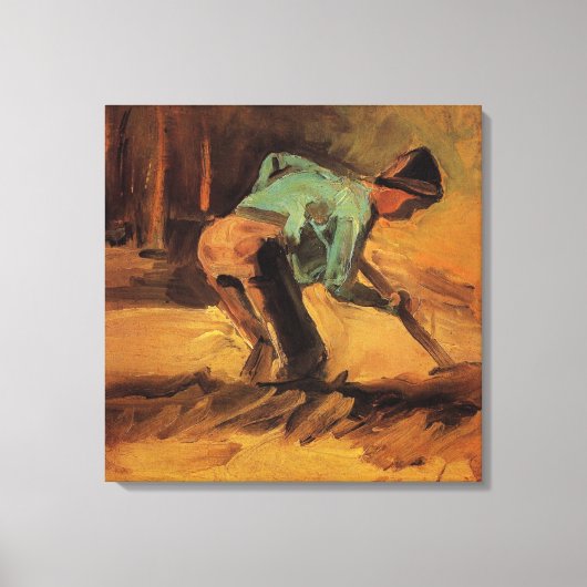 Toile Man Stooping with Stick, Spade de Vincent van Gogh (Recto)