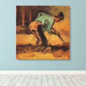 Toile Man Stooping with Stick, Spade de Vincent van Gogh (Insitu (Plancher de Bois))