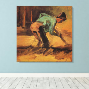 Toile Man Stooping with Stick, Spade de Vincent van Gogh