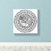 Toile Mandala Autumn Oak Leaf 6 inspirée (Insitu (Plancher de Bois))