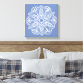 Toile Mandala blanc exotique sur Arrière - plan bleu (Insitu(Chambre))