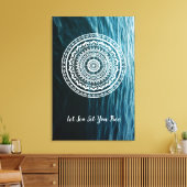 Toile Mandala Blanc Laissez la mer vous libérer (Insitu(Salon))