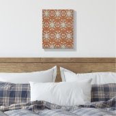 Toile Mandala bleu boho art main marron (Insitu(Chambre))