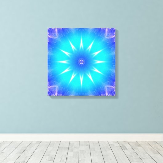 Toile mandala bleu clair (Insitu (Plancher de Bois))