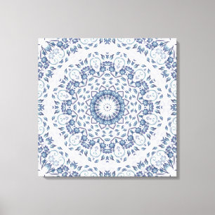 Toile Mandala bleu gris