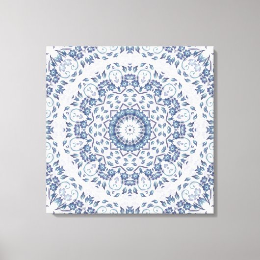 Toile Mandala bleu gris (Recto)