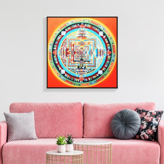 Toile Mandala bouddhiste Kalachakra (Insitu(Salon))