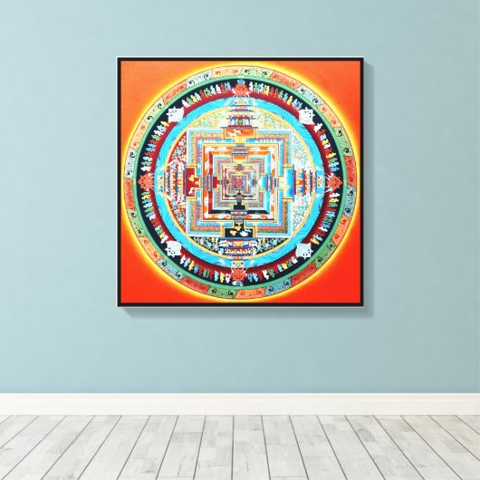 Toile Mandala bouddhiste Kalachakra (Insitu (Plancher de Bois))