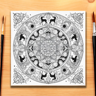 Toile Mandala Chronicles ser.1 #03 Colorable/Peinture su
