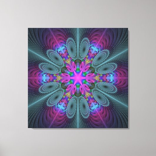 Toile Mandala Colorful Striant Fractal Art Kaleidoscope (Recto)