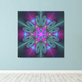 Toile Mandala Colorful Striant Fractal Art Kaleidoscope (Insitu (Plancher de Bois))