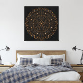 Toile Mandala de perles en or faux (Insitu(Chambre))