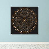 Toile Mandala de perles en or faux (Insitu (Plancher de Bois))
