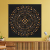 Toile Mandala de perles en or faux (Insitu(Salon))
