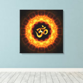 Toile Mandala d'or avec OM (Insitu (Plancher de Bois))