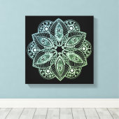 Toile Mandala Exotic Tribal Green Gradient (Insitu (Plancher de Bois))