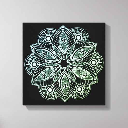 Toile Mandala Exotic Tribal Green Gradient (Recto)