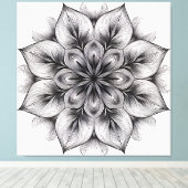 Toile Mandala Fleurie en Couches (Insitu (Plancher de Bois))