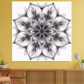 Toile Mandala Fleurie en Couches (Insitu(Salon))