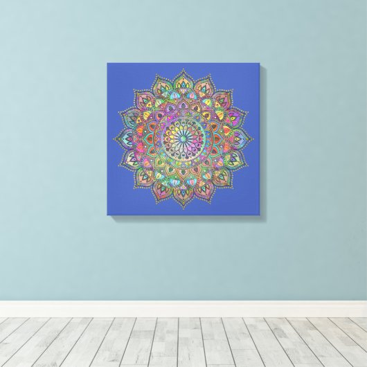 Toile Mandala Inde Style 1 (Insitu (Plancher de Bois))