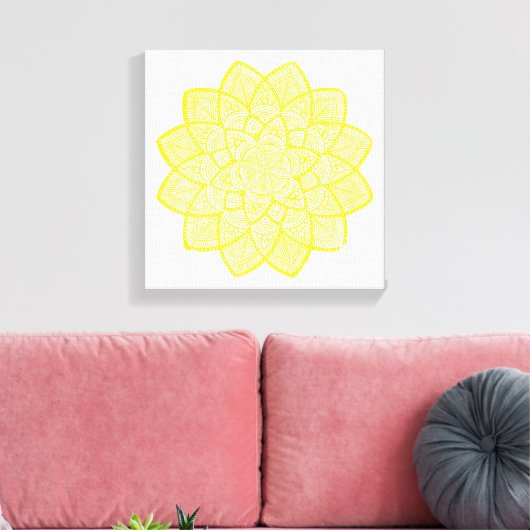 TOILE MANDALA JAUNE (Insitu(Salon))