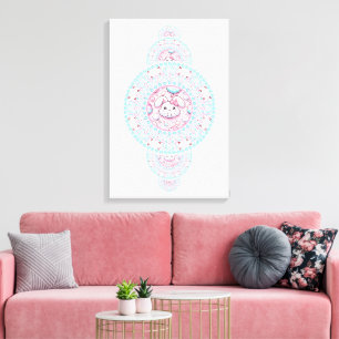 Toile Mandala Ornemental de Lapin Mignon Kawaii Personna