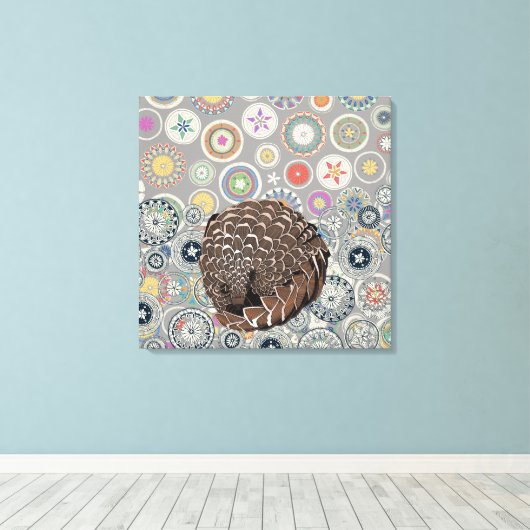 Toile mandala pangolin (Insitu (Plancher de Bois))