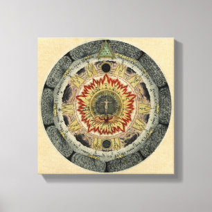 Toile Mandala rose cosmique