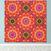 Toile MANDALA rouge (Insitu (Plancher de Bois))