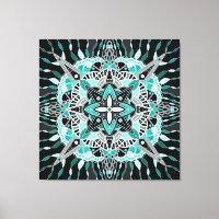 Mandala turquoise et Turquoise Abstrait Méditerran