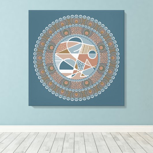 Toile Mandala Turquoise personnalisé et or Abstrait Acce (Insitu (Plancher de Bois))