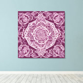 Toile Mandala violet art IA  (Insitu (Plancher de Bois))