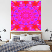 Toile Mandala violet, rose et orange (Insitu(Chambre))