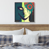 Toile Mandala visage partagé Art abstrait (Insitu(Chambre))