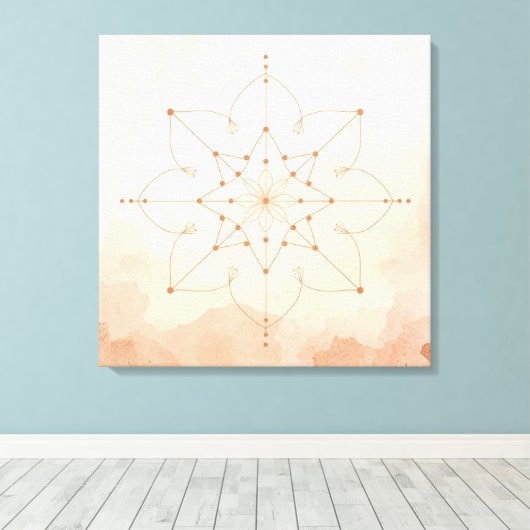 Toile Mandalas Sacred Geometry Wall Art | Modern Boho (Insitu (Plancher de Bois))