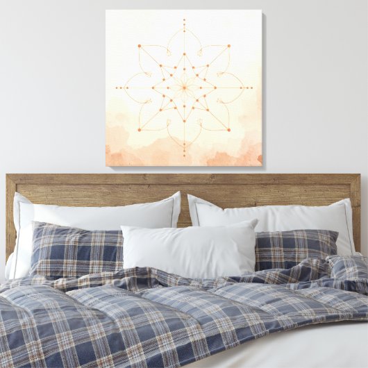 Toile Mandalas Sacred Geometry Wall Art | Modern Boho (Insitu(Chambre))