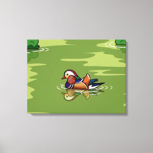 Toile Mandarin Duck up close canvas print (Recto)