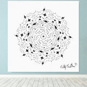 Toile Mandella noir et blanc (Insitu (Plancher de Bois))