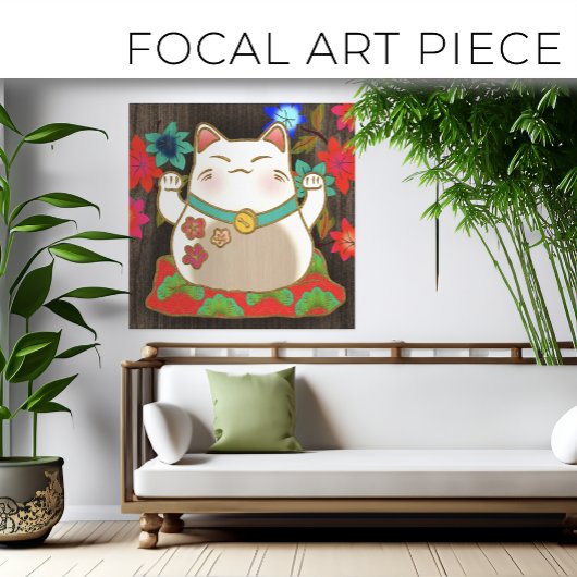 Toile Maneki Neko porte-bonheur art du chat