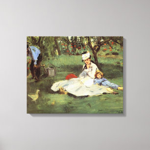 Toile Manet Impressionniste Français Famille Jardin Pein