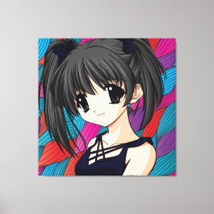 Toile Manga Anime Girl Wrapped Canvas
